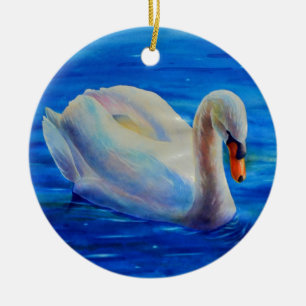 Ornamento De Cerâmica Pintura de aquarela branca elegante