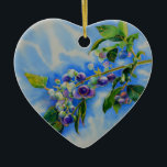 Ornamento De Cerâmica Pintura de aquarela elegante<br><div class="desc">Pintura romântica da Aquarela de Amoras Românticas - linda aquarela impressionista inspirada por H Cooper</div>