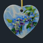 Ornamento De Cerâmica Pintura de aquarela elegante<br><div class="desc">Pintura romântica da Aquarela de Amoras Românticas - linda aquarela impressionista inspirada por H Cooper</div>