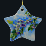 Ornamento De Cerâmica Pintura de aquarela elegante<br><div class="desc">Pintura romântica da Aquarela de Amoras Românticas - linda aquarela impressionista inspirada por H Cooper</div>