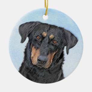Ornamento De Cerâmica Pintura de Beauceron - Arte de Cão Original Bonit