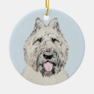 Ornamento De Cerâmica Pintura de Bouvier des Flandres - Arte Original de