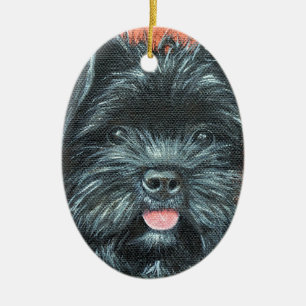 Ornamento De Cerâmica Pintura de Cachorro Cujo Terrier