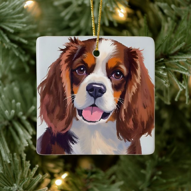 Ornamento De Cerâmica Pintura de Cão Cocker Spaniel (Árvore)