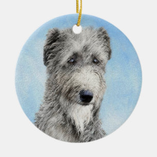 Ornamento De Cerâmica Pintura de Deerhound Escocês - Ar Cachorro Origin