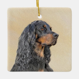 Ornamento De Cerâmica Pintura de Gordon Setter - Arte de Cachorro Origin