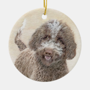 Ornamento De Cerâmica Pintura De Lagotto Romagnolo - Arte De Cão Origin