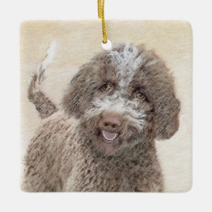Ornamento De Cerâmica Pintura De Lagotto Romagnolo - Arte De Cão Origin
