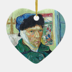 Ornamento De Cerâmica Pintura de Orelha Bandada do autorretrato Van Gogh