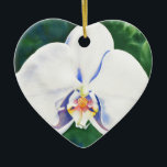 Ornamento De Cerâmica Pintura de orquídea branca e elegante<br><div class="desc">Pintura de orquídea branca e elegante</div>