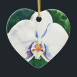 Ornamento De Cerâmica Pintura de orquídea branca e elegante<br><div class="desc">Pintura de orquídea branca e elegante</div>