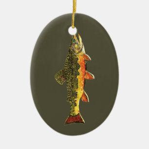 Ornamento De Cerâmica Pintura de Peixes de Brook Trout