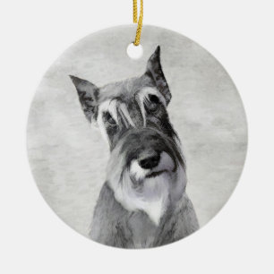 Ornamento De Cerâmica Pintura de Schnauzer (Giant) - Arte Canina