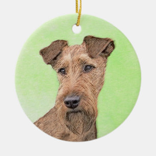 Ornamento De Cerâmica Pintura de Terrier irlandesa - Arte de Cão Origin