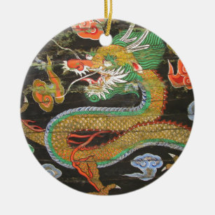 Ornamento De Cerâmica Pintura do dragão no teto coreano de Sungnyemu