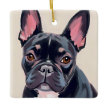 Pintura em Aquarela de Cachorro Bulldog Francês An