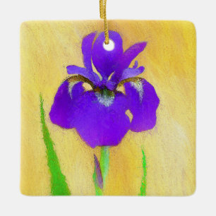 Ornamento De Cerâmica Pintura em Íris com pérola - Cão original branc