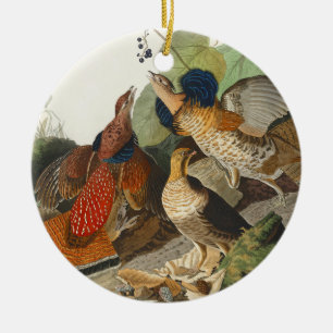 Ornamento De Cerâmica Pintura em Vida Selvagem do Grouse Audubon