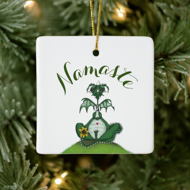 Ornamento De Cerâmica Pintura Engraçada de Yogi Dragon (Árvore)