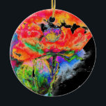 Ornamento De Cerâmica Pintura floral de abstrato vermelho elegante<br><div class="desc">A pintura apresenta uma vibrante explosão de motivos florais vermelhos fundidos em um meio cativo de aquarela. O artista emprega um estilo impressionista, abstrato, permitindo que as cores fluam e se misturam organicamente, criando uma sensação de espontaneidade e movimento. Lavagens deliciosas de forma vermelha, com traços de cor rosa, laranja...</div>