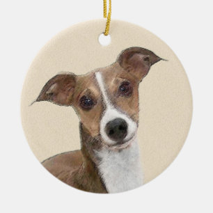 Ornamento De Cerâmica Pintura italiana em greyhound - Arte canina origin