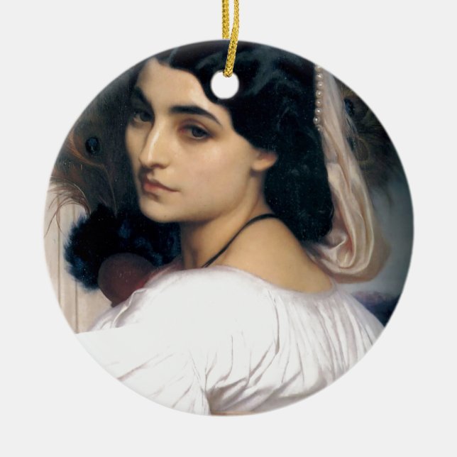 Ornamento De Cerâmica Pintura latino-americano da antiguidade da mulher (Frente)