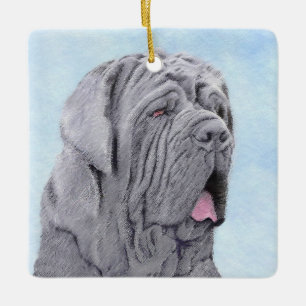 Ornamento De Cerâmica Pintura Mastiff Neopolita - Arte Cão Original