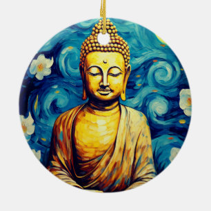 Ornamento De Cerâmica Pintura moderna Buda colorida