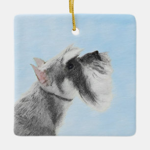 Ornamento De Cerâmica Pintura Schnauzer (Giant, Standard) - Arte Canina