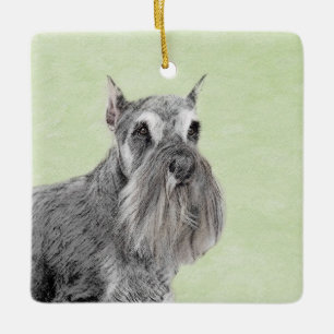 Ornamento De Cerâmica Pintura Schnauzer (Giant, Standard) - Arte Canina