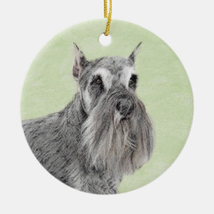 Ornamento De Cerâmica Pintura Schnauzer (Giant, Standard) - Arte Canina