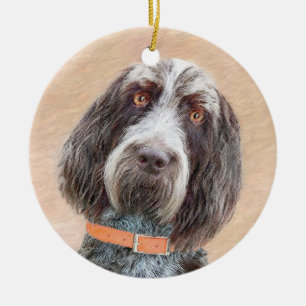 Ornamento De Cerâmica Pintura Spinone Italiano - Arte Cachorro Original