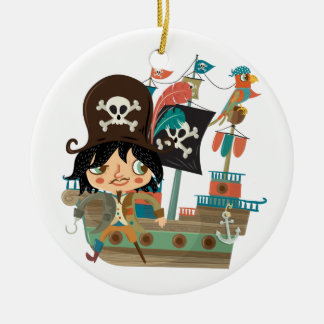 Ornamento De Cerâmica Pirata e navio de pirata