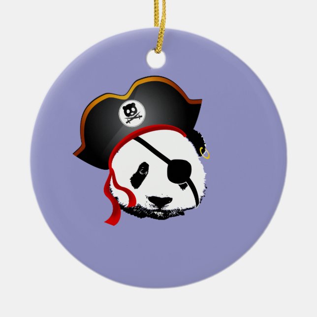 Ornamento De Cerâmica Pirate Panda (Frente)