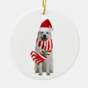 Ornamento De Cerâmica Pirenéus Excelentes Com O Natal Da Vara
