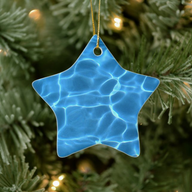 Ornamento De Cerâmica Piscina Azul Aqua (Árvore)