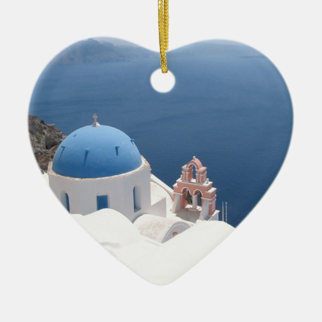 Ornamento De Cerâmica Piscina de Santorini (Frente)