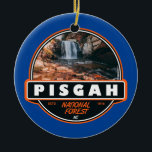 Ornamento De Cerâmica Pisgah National Forest North Carolina Emblem<br><div class="desc">Trabalho de arte de vetor de Pisgah. É uma Floresta Nacional nas Montanhas Appalachian,  no oeste da Carolina do Norte.</div>