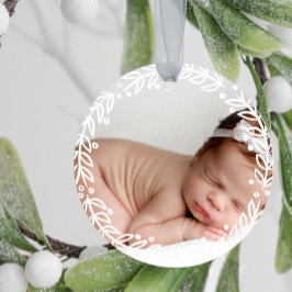 Ornamento De Cerâmica Piso Branco | Primeiro Natal do Bebê