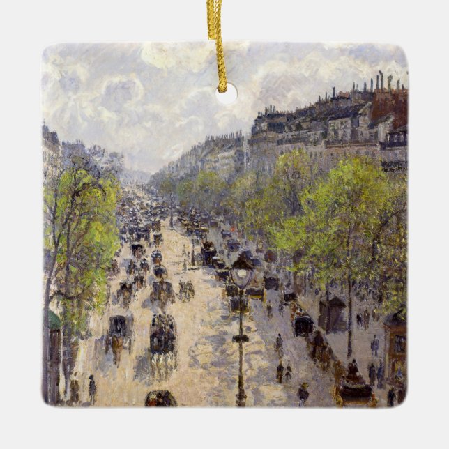 Ornamento De Cerâmica Pissarro - Boulevard Montmartre, Primavera (Frente)