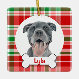Ornamento De Cerâmica Pit bull Dog Ornament, Blue Staffy Ornament
