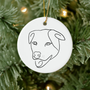 Ornamento De Cerâmica Pit Bull Terrier Cachorro Nome Personalizado Linha