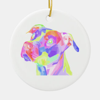 Ornamento De Cerâmica Pitbull Americano Terrier Pop Art