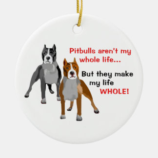Ornamento De Cerâmica Pitbulls faz a vida inteira