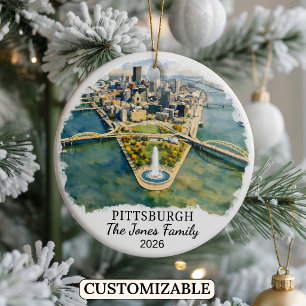 Ornamento De Cerâmica Pittsburgh Personalizado, Pensilvânia Personalizad
