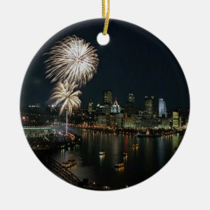 Ornamento De Cerâmica Pittsburgh raro - opinião da Ornamento-Noite & do