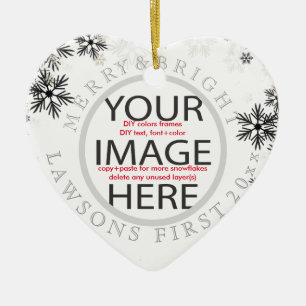 Ornamento De Cerâmica PixDezines nossas primeiras cores de christmas/DIY