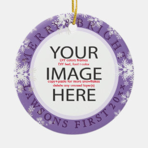 Ornamento De Cerâmica PixDezines nossas primeiras cores de christmas/DIY