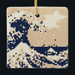Ornamento De Cerâmica Pixel Tsunami 8 Bits Pixel Art<br><div class="desc">O Excelente Wave de Kanagawa (神 奈 沖 浪 裏) Vintage 8 Bit Pixel Tsunami Art. Globe Trotters é especializado em imagens idiossincráticas de todo o mundo. Aqui você encontrará Cartões de Saudação,  Cartões Postais,  Posters,  Mouséads e muito mais.</div>