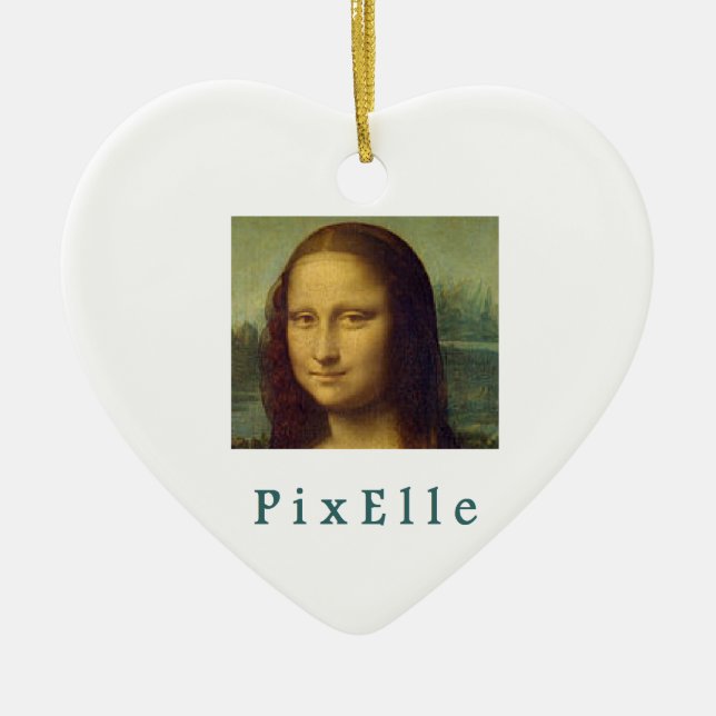 Ornamento De Cerâmica Pixelle femme (Frente)